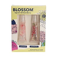 Blossom Scented Moisturizing Lip Gloss Tubes Infused With Real Flowers 06 Fl Oz18Ml 2 Pack Gift Set Strawberrywatermelon