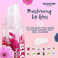 Blossom Scented Moisturizing Lip Gloss Tubes Infused With Real Flowers 06 Fl Oz18Ml 2 Pack Gift Set Strawberrywatermelon