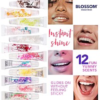 Blossom Scented Moisturizing Lip Gloss Tubes Infused With Real Flowers 06 Fl Oz18Ml 2 Pack Gift Set Strawberrywatermelon