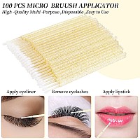 300 Pcssets Eyelash Extension Supplies Disposable Micro Swab Brush Match Eyebrow Spoolie Lip Brush Mascara Wand Applicator Masc