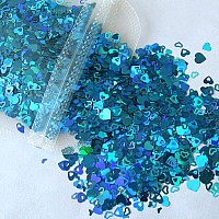 Loveourhome 6 Colors Holographic Chunky Glitter Flakes Heart Shapes Glitters Sequins Sparkles Resin Accessories Craft Supplies L