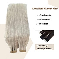 Human Hair Tape In Extensions 20 Inch Ice White Invisible Tape In Hair Extensions Human Hair Skin Weft Remy Human Hair Extension