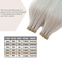 Human Hair Tape In Extensions 20 Inch Ice White Invisible Tape In Hair Extensions Human Hair Skin Weft Remy Human Hair Extension