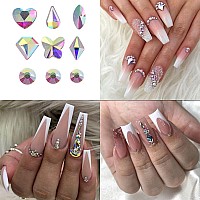 Votacos Nail Art Rhinestones Flatback Rhinestones Nail Charms Fine Glitter Nail Art Supplies Mixed Ab Crystals Nail Gems 1Mm Gli