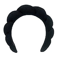 Yiwafu Spa Terry Cloth Headband For Women Sponge Headband For Face Washing Makeup Removal Shower And Hair Accessories Blac