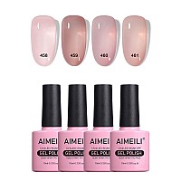 Aimeili Transparent Icy Jelly Gel Nail Polish Soak Off U V Led Hema Free Nail Polish Home Diy Manicure Nail Salon Varnish Kit Se