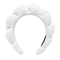 Yiwafu Spa Terry Cloth Headbands For Women Sponge Face Washing And Hair Accessories For Makeup Removal Shower White