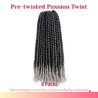 The Bohobabe Long Pretwisted Passion Twist Crochet Hair 18 Inch Prelooped Long Crochet Passion Twist Braiding Hair 8 Packs Sof