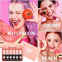 Sulily 6 Colors Lip Tint Stain Set,Plumping Mini Velvet Lip Tint,Hydrating Moisturizing Lip Cheeks And Eyes,Waterproof&Long Lasting,Natural Glossy Korean Lip Tint Stain Non-Sticky,Shimmery All Day