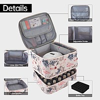 Buruis Nail Polish Organizer Doublelayer Nail Tools And Nail Dryer Case Holds 27 Various Size Bottles 15Ml 05 Floz Or La