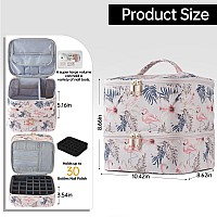 Buruis Nail Polish Organizer Doublelayer Nail Tools And Nail Dryer Case Holds 27 Various Size Bottles 15Ml 05 Floz Or La