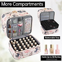 Buruis Nail Polish Organizer Doublelayer Nail Tools And Nail Dryer Case Holds 27 Various Size Bottles 15Ml 05 Floz Or La