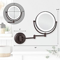 Zadro 11 Led Wall Mounted Makeup Mirror 10X1X Shaving Mirror Cordless Or Battery Operated Vanity Mirrors For Wall Large 10X