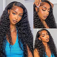 Alepaz 13X4 Deep Wave Lace Front Wigs Human Hair28 Inch Curly Lace Front Wig Human Hair Hd Transparent Lace Frontal Glueless W