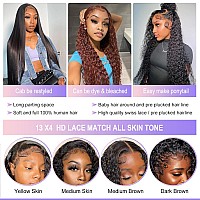 Alepaz 13X4 Deep Wave Lace Front Wigs Human Hair28 Inch Curly Lace Front Wig Human Hair Hd Transparent Lace Frontal Glueless W