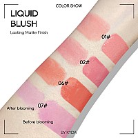 Kyda Liquid Blush Matte Tinted For Cheeks Lasting Dewy Finish High Pigment Soft Creamy Blush Blendable Lightweight Covergra