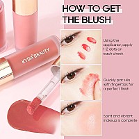 Kyda Liquid Blush Matte Tinted For Cheeks Lasting Dewy Finish High Pigment Soft Creamy Blush Blendable Lightweight Covergra