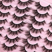 Eyelashes Natural Look Faux Mink Lashes Fluffy False Eyelashes Wispy Cat Eye Lashes Pack Strip Lashes By Kiromiro