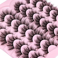 Eyelashes Natural Look Faux Mink Lashes Fluffy False Eyelashes Wispy Cat Eye Lashes Pack Strip Lashes By Kiromiro