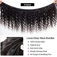 Loose Deep Wave Bundles Human Hair Bundles 12A Loose Deep Curly Bundles Human Hair Wet And Wavy Bundles Brazilian Virgin Loose D