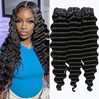 Loose Deep Wave Bundles Human Hair 3 Bundles Brazilian Virgin Hair Bundles Loose Deep Curly Human Hair Bundles 100 Real Unproce