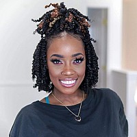 Toyotress Tiana Passion Twist Hair 6 Inch 8 Packs Pretwisted Crochet Braids Dark Brown Short Bob Prelooped Synthetic Braidi