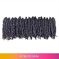 Toyotress Tiana Passion Twist Hair 6 Inch 8 Packs Pretwisted Crochet Braids Dark Brown Short Bob Prelooped Synthetic Braidi