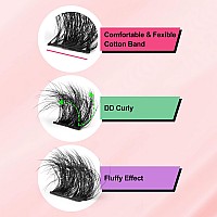 wiwoseo Cluster Lashes Extension Strip Eyelashes Full of Volume Lashes that Look like Extension Eyelashes Fluffy Mink Lashes 20MM Pesta