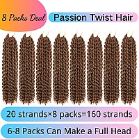 Long Passion Twist Crochet Hair For Black Women 18 Inch Passion Twist Hair 8 Pack Water Wave Crochet Hair For Butterfly Locs Cur