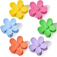 Flower Hair Clips Flower Claw Clips Hair Claw Clip Daisy Clips Matte Large Claw Clips Thick Hair Accessories Claw 6 Color For Wo