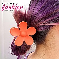 Flower Hair Clips Flower Claw Clips Hair Claw Clip Daisy Clips Matte Large Claw Clips Thick Hair Accessories Claw 6 Color For Wo