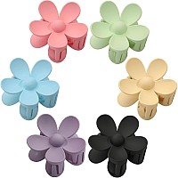 Flower Hair Clips Flower Claw Clips Hair Claw Clip Daisy Clips Matte Large Claw Clips Thick Hair Accessories Claw 6 Color For Wo