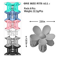 Flower And Daisy Matte Large Hair Clips With Strong Hold Jaw Clamps For Thick Thin Hair 6Pcs Cute Gift For Women And Girls