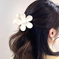 Flower And Daisy Matte Large Hair Clips With Strong Hold Jaw Clamps For Thick Thin Hair 6Pcs Cute Gift For Women And Girls