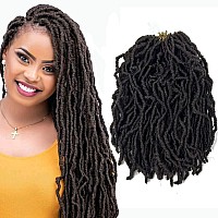 Short Soft Locs Crochet Hair 14 Inch 8 Packs New Faux Locs Wavy Dreadlocks Crochet Braids Soft Goddess Braids Crochet Hair Curl