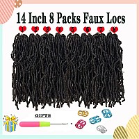 Short Soft Locs Crochet Hair 14 Inch 8 Packs New Faux Locs Wavy Dreadlocks Crochet Braids Soft Goddess Braids Crochet Hair Curl