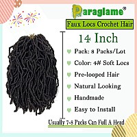 Short Soft Locs Crochet Hair 14 Inch 8 Packs New Faux Locs Wavy Dreadlocks Crochet Braids Soft Goddess Braids Crochet Hair Curl