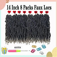 Paraglame 14 Inch Grey Soft Locs Crochet Hair 8 Packs Faux Locs Crochet Braids Pre Looped Goddess Soft Locs Crochet Hair For B