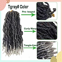 Paraglame 14 Inch Grey Soft Locs Crochet Hair 8 Packs Faux Locs Crochet Braids Pre Looped Goddess Soft Locs Crochet Hair For B