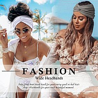 Aktvshow 7 Wide Headbands For Women Extra Large Turban Workout Headband Fashion Yoga Hair Bands Boho Twisted Thick Hair Acces