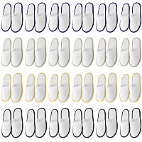 Geyoga 24 Pairs Spa Slippers Disposable Slippers For Guest Bulk Non Slip Soft Closed Toe Slippers Guest Women House Indoor Bathr