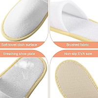 Geyoga 24 Pairs Spa Slippers Disposable Slippers For Guest Bulk Non Slip Soft Closed Toe Slippers Guest Women House Indoor Bathr