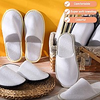 Geyoga 24 Pairs Spa Slippers Disposable Slippers For Guest Bulk Non Slip Soft Closed Toe Slippers Guest Women House Indoor Bathr