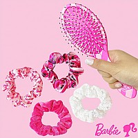 Barbie Hair Brush And 4 Scrunchies Set Detangling Brush And Elastic Hair Ties For Girls Ages 3