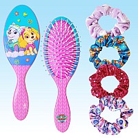 Luv Her Paw Patrol Hair Accessories Set 9 Inch Detangling Brush 4 Scrunchies Hair Ties For Girls