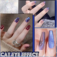 Ahamiou Crystal Cat Eye Gel Polish Kits 9D Holographic Magnetic Cats Eyes Gel Nail Polish Shiny Glitter Laser Varnish Uv Gel Var