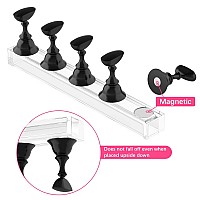 Nail Stand Acrylic Nail Art Display Stand Magnetic Nail Tips Practice Holder 54 Pcs Reusable Adhesive Putty For Diy Painting Nai