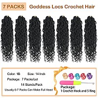 Goddess Locs Crochet Hair 14 Inch 7 Packs Faux Locs Crochet Hair Soft Crochet Locs Boho Locs Crochet Hair Synthetic Hippie Locs