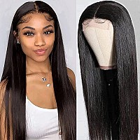 VTAOZI Straight Lace Front Wigs Human Hair for Black Women 4x4 Lace Closure Wigs Human Hair Pre Plucked With Baby Hair 150% Density Brazilian Straight Lace Front Closure Wigs Human Hair 30 Inch