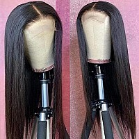 VTAOZI Straight Lace Front Wigs Human Hair for Black Women 4x4 Lace Closure Wigs Human Hair Pre Plucked With Baby Hair 150% Density Brazilian Straight Lace Front Closure Wigs Human Hair 30 Inch